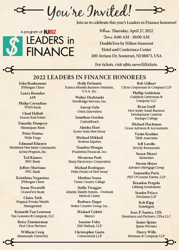 Leaders in Finance Invite